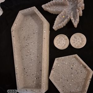 Vanity/Coffin Rolling tray,Ashtray,Coaster &Grindr